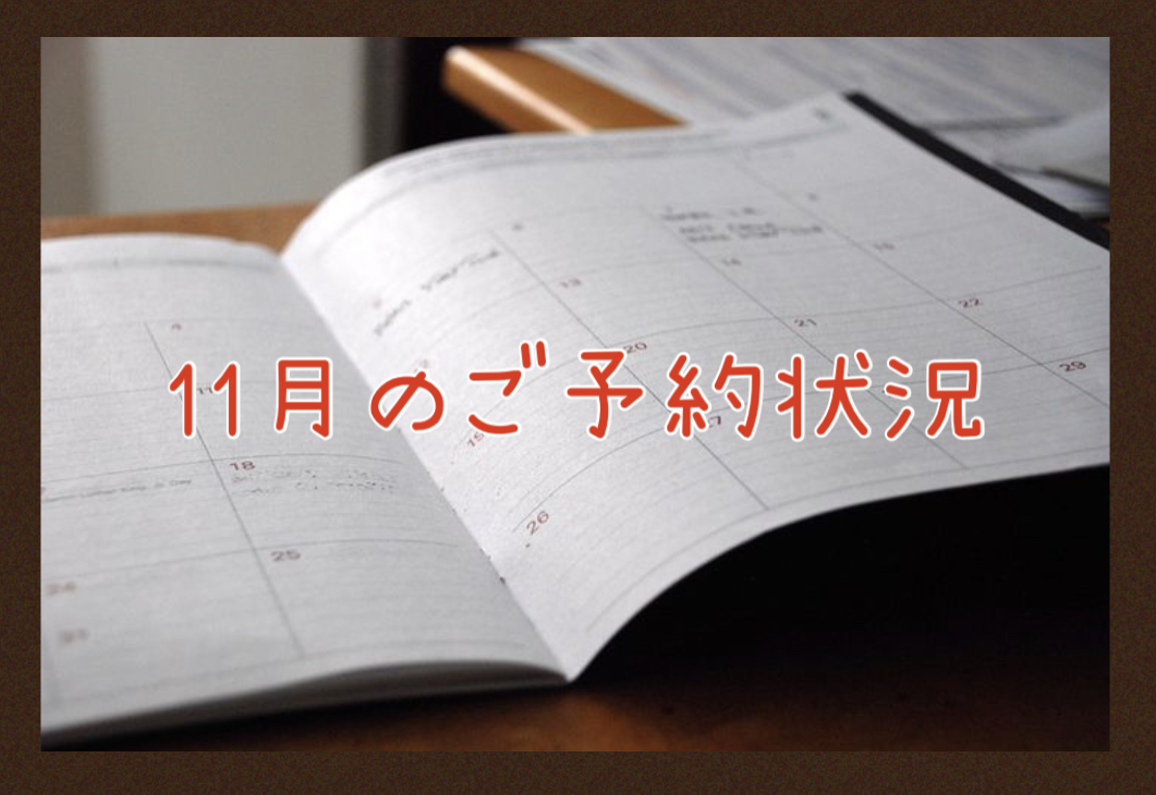 【サロン情報・予約確認】２０２１年１１月★渡部のご予約状況♪
