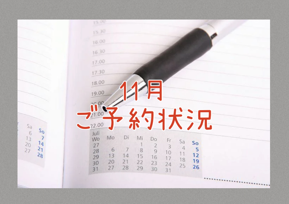 【サロン情報・予約確認】２０２２年１１月のご予約状況♪