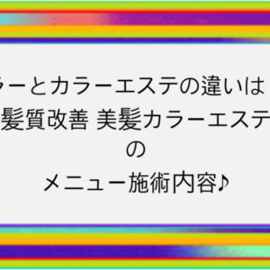 【カラーとカラーエステの違いは！？】髪質改善・美髪カラーエステのメニュー施術内容♪